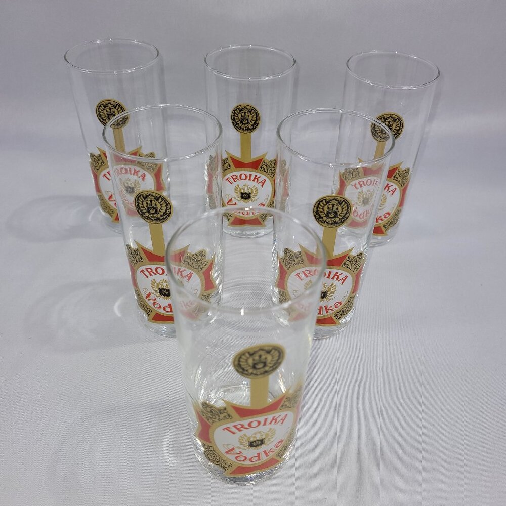 Troika Vodka Vintage Glass Set 6 Whiskey Beer Glasses